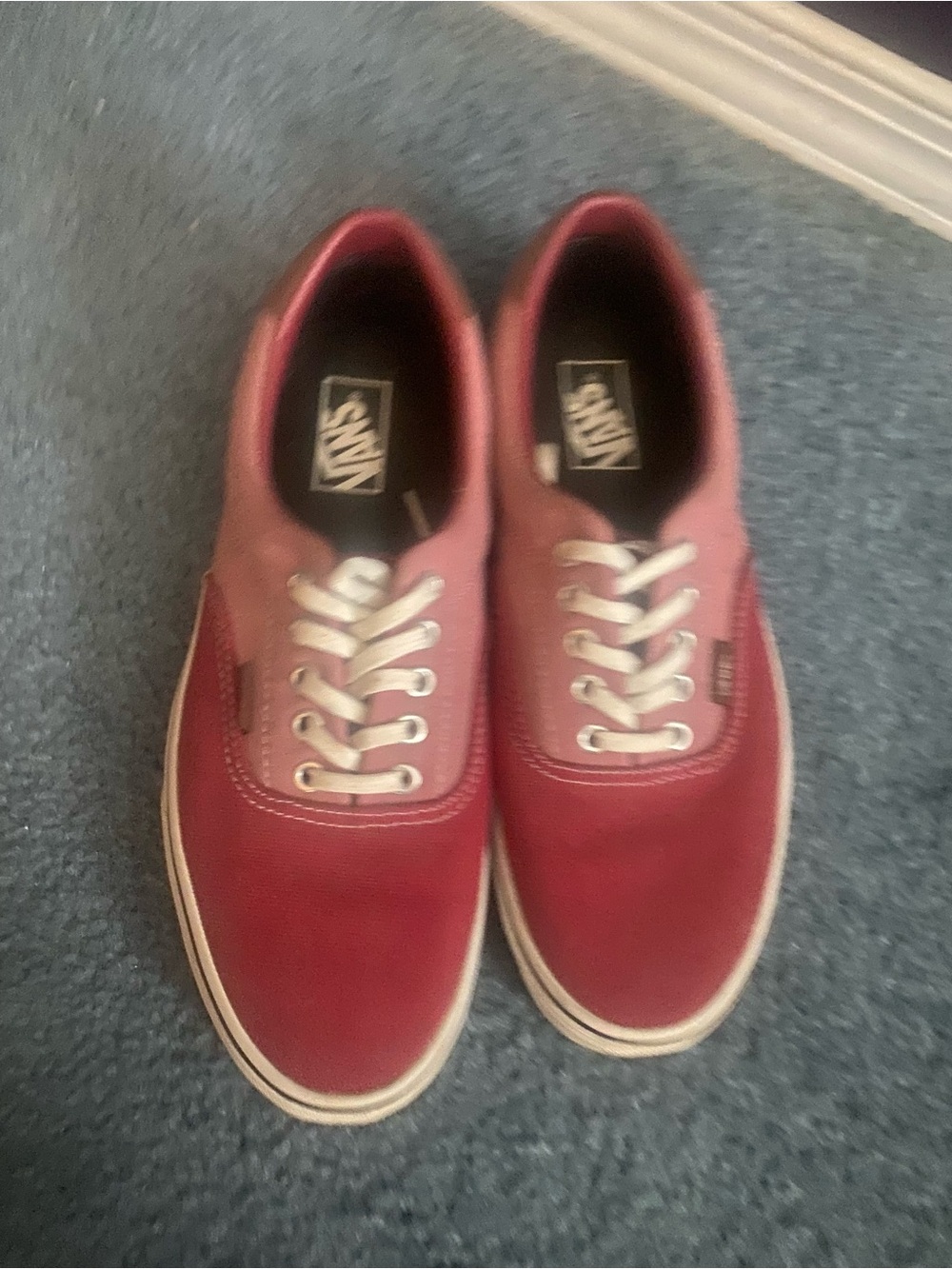 Vans Low-Top Canvas Sneakers in Burgundy Red